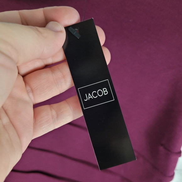 JACOB | asymmetrical stitch short sleeve business conservative party dress - Picture 5 of 9